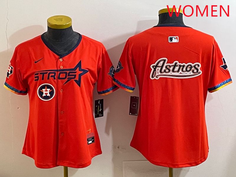 Women Houston Astros Blank Orange Fourth generation Joint Name 2025 Nike MLB Jersey style 12